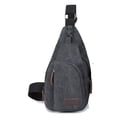 thumbnail image 1 of Canvas Sling Bag Crossbody Backpack Hiking Daypack Rucksack For, 1 of 5