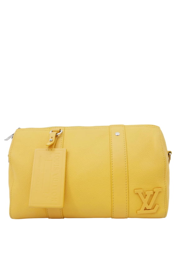 Pre-Owned Louis Vuitton City Keepall 2Way Aerogram Leather Crossbody Bag Mustard