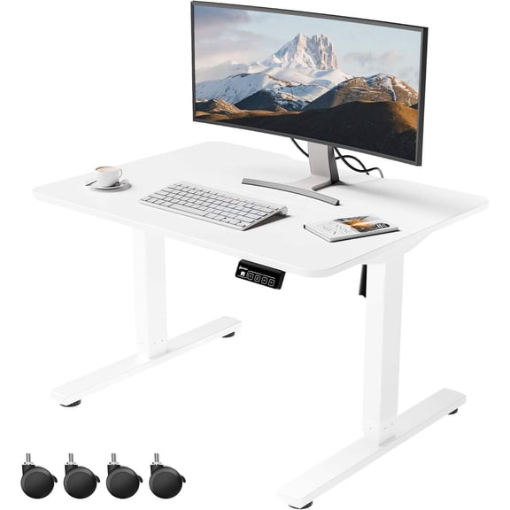 Low Height Electric Adjustable Desk, 18.9"-29.5", Small Standing Desk for Home Office