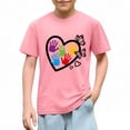 thumbnail image 2 of Spazoro Girls Graphic T-Shirts Tee, Crew Neck Short Sleeve Cotton Back to School Casual Tops for Kids Pink Size 4, 2 of 8