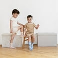 thumbnail image 6 of 3 Sprouts Recycled Fabric Toy Chest Storage Box - Extra Large Toy Storage Box, Sturdy Toy Bins - Kids Organizer for Bedroom - Toybox Basket with Lid for Kids, Toddlers, Boys, Girls - Terrazzo Cream, 6 of 7