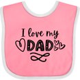thumbnail image 3 of Inktastic I Love My Dad with Hearts Boys or Girls Baby Bib, 3 of 4