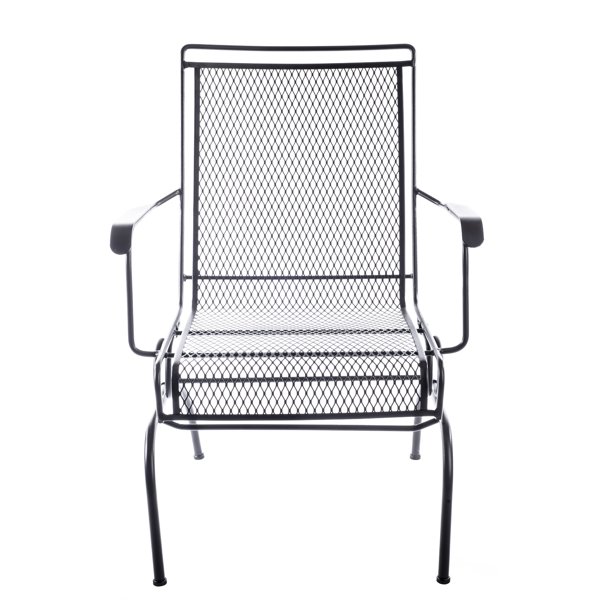 Arlington House Wrought Iron Outdoor Action Dining Chair Charcoal Walmart Com Walmart Com