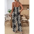 thumbnail image 3 of DOKOTOO Womens Sleeveless Jumpsuits Summer Printed Wide Leg Jumpsuits Vintage Trendy Overalls Black L US12-14, 3 of 10