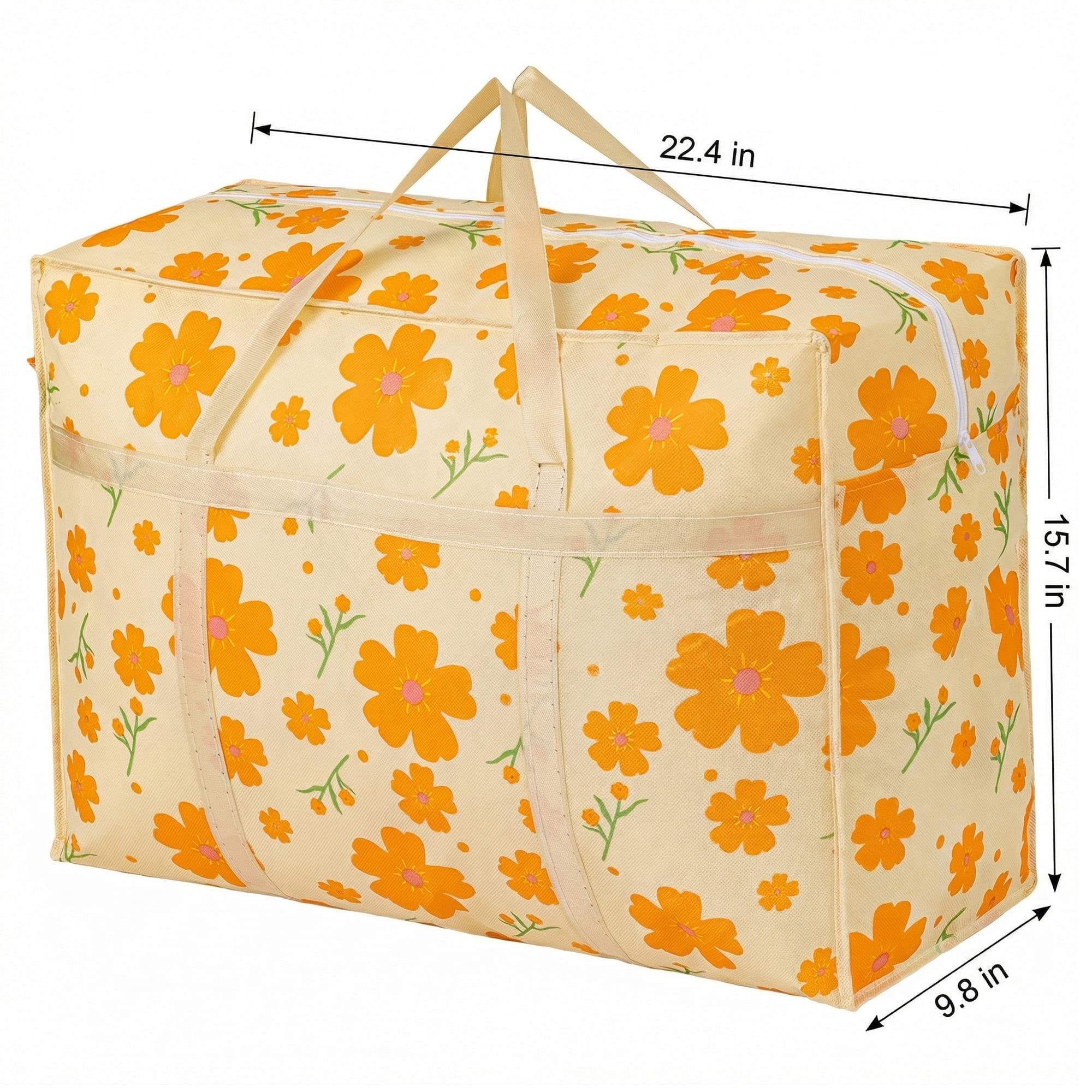 Unique Bargains Foldable Storage Bags for Organizing Livingroom Orange 22.4"x9.8"x15.7"
