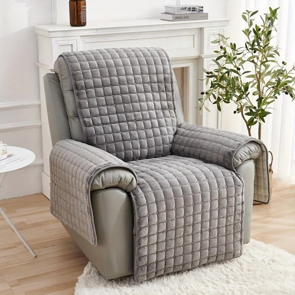 POITVD 1pc Velvet Recliner Chair Cover, Non-slip Recliner Slipcover Sofa Cover, Plush Recliner Cover, For Living Room Office Home Decor
