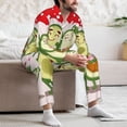 thumbnail image 7 of Salouo Avocado Lovers Wearing Umbrella Print Button-Front Long Sleeve Pajama Set for Men, Soft 2Pjs Men's Long Sleeve Sleepwear-Medium, 7 of 7