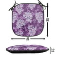 thumbnail image 4 of Flower Chair Seating Cushion, Lilacs Illustration Greenery Field Freshness Hydrangea Design, Soft Seat Pads for Office with Anti-slip Backing, 16"x16", Pale Blue Purple White, by Ambesonne, 4 of 7