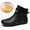 Black, variant on Women's Fashion Color Block Couple Short Rain Boots, Plush Lined Waterproof Non-Slip Rubber Rain Boots for Outdoor Black 39