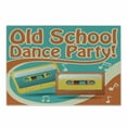 thumbnail image 1 of Old School Cutting Board, Nostalgic Dance Party Lettering Graphic with Retro Tapes and Musical Notes, Decorative Tempered Glass Cutting and Serving Board, in 3 Sizes, by Ambesonne, 1 of 2