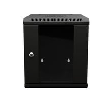 NavePoint 15.75 in Wall Mount Network Cabinet, 6U, Glass, Black