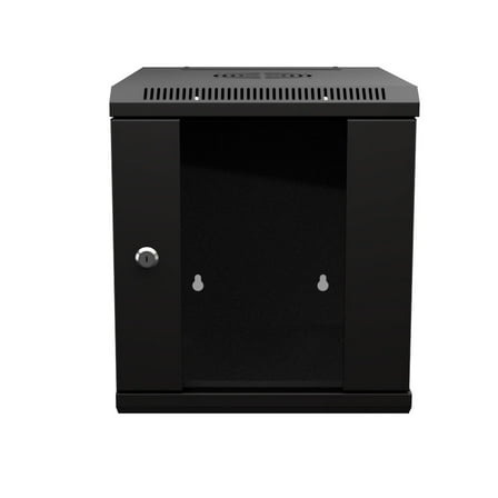 NavePoint 15.75 in Wall Mount Network Cabinet, 6U, Glass, Black