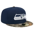 thumbnail image 3 of Men's New Era College Navy Seattle Seahawks Active Two-Tone Camo 59FIFTY Fitted Hat, 3 of 6