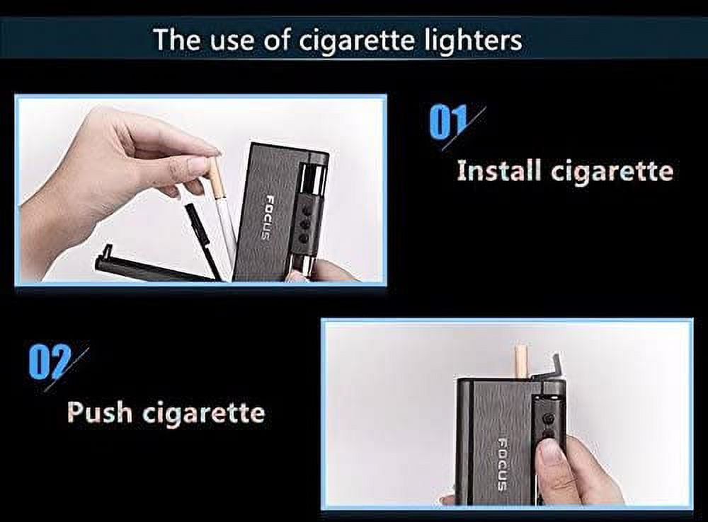 WO Cigarette Case with Lighter Cigarette Box Holder(Holds 8)