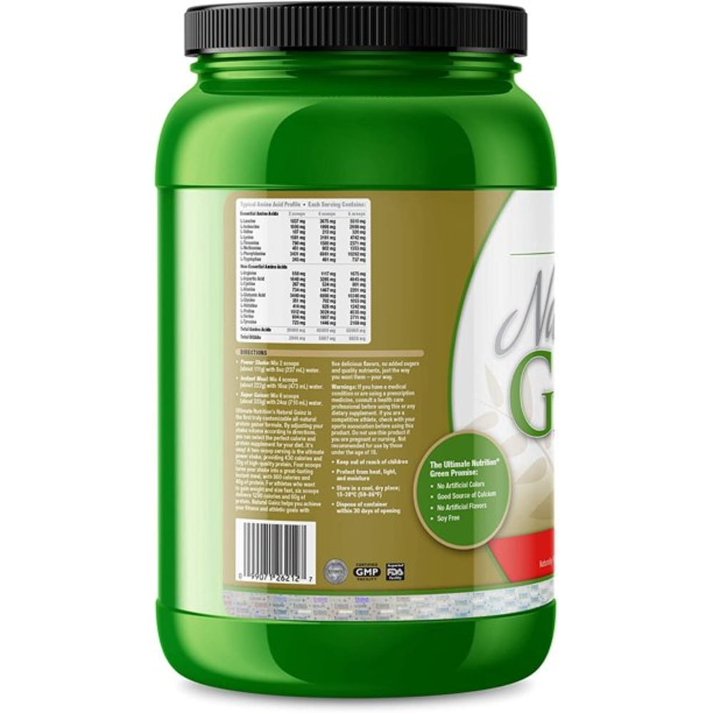 Ultimate Nutrition Natural Gainz Whey Protein Powder, Strawberry, 3.6 lb