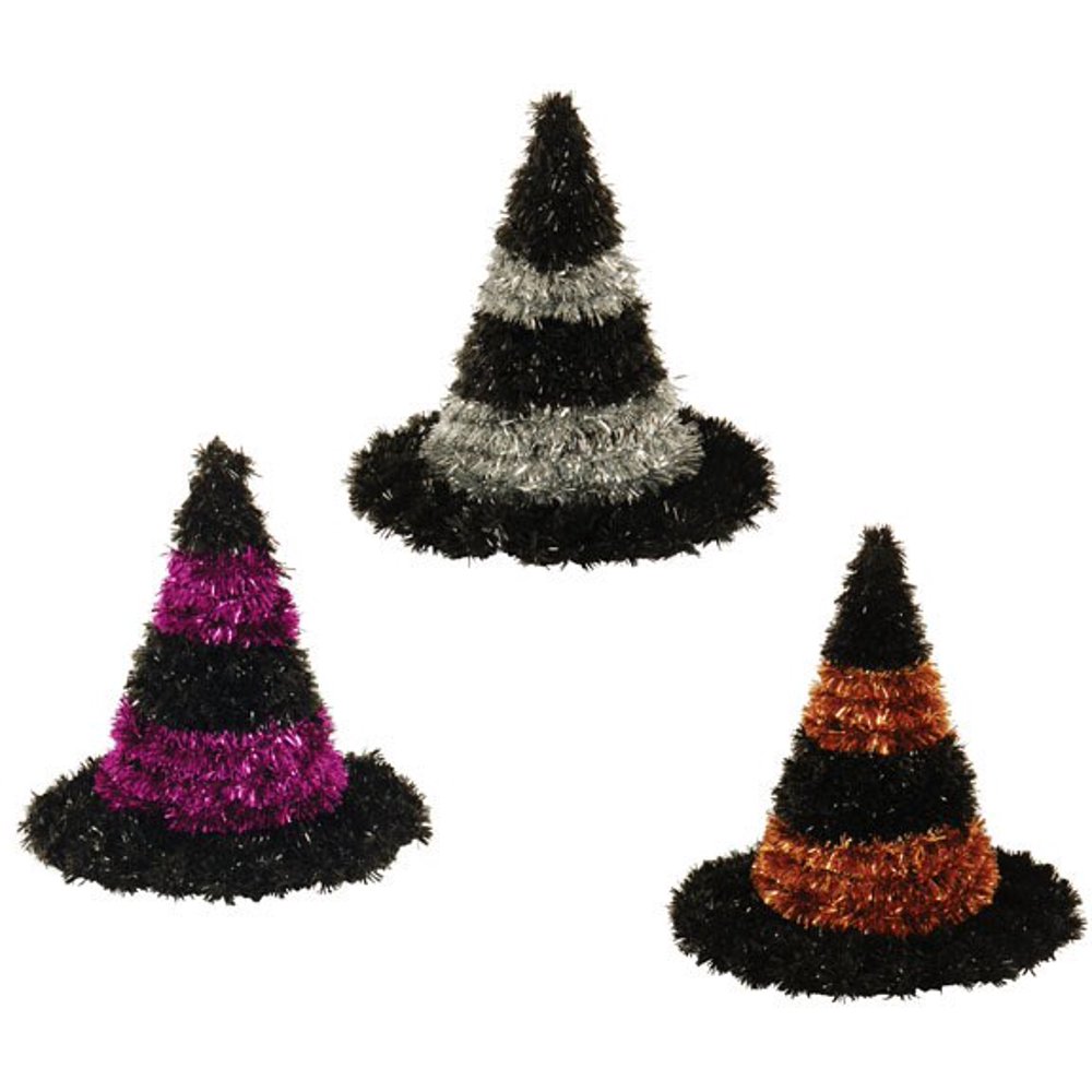 Flomo Hanging Mini Tinsel Witches Hat(pack Of 72)