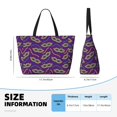 thumbnail image 3 of Goofa Carnival Masks and Beads Print Beach Bags Waterproof Beach Tote Bag Zipper Sandproof Swim Pool Bag Large Tote Beach Vacation Travel, 3 of 6