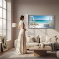 thumbnail image 5 of Ocean Beach Window Canvas Wall Art - Summer Coastal Seascape Picture Landscape Canvas Prints, Horizontal Tropical Sea Paintings Artwork for Home Decor, 5 of 7