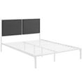 thumbnail image 2 of Modway Della King Fabric Panel Metal Bed in White and Gray, 2 of 6