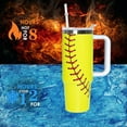 thumbnail image 4 of 40 oz Softball Tumbler with Handle and Lid Double Walled Stainless Steel Insulated Travel Mug Gift for Softball Themed Lovers Coffee Cup, 4 of 4