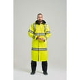 thumbnail image 2 of Portwest UH447 Men's Reversible Safety Raincoat Hi Vis Waterproof Long Rain Jacket Yellow/Black, 5X-Large, 2 of 7