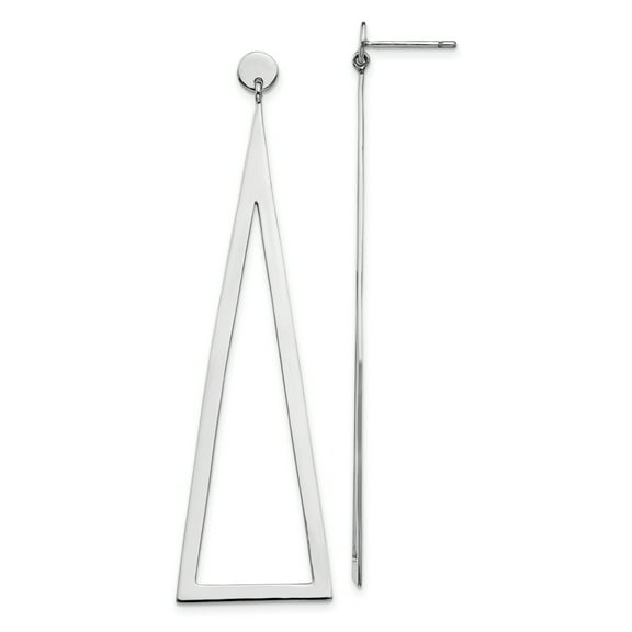 Primal Silver Sterling Silver Rhodium-plated Triangle Dangle Earrings