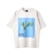thumbnail image 3 of Camiseta holgada informal de algodón de gran tamaño de estilo hip hop callejero de manga corta blanca con estampado de inyección de tinta retro de verano, 3 of 5
