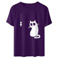 thumbnail image 4 of zanvin Hauts pour Femmes, T-Shirt d'Été pour Femmes, Mode Estivale, Coupe Ample, Col Rond, Imprimé Animal Mignon, Manches Courtes, 4 of 5