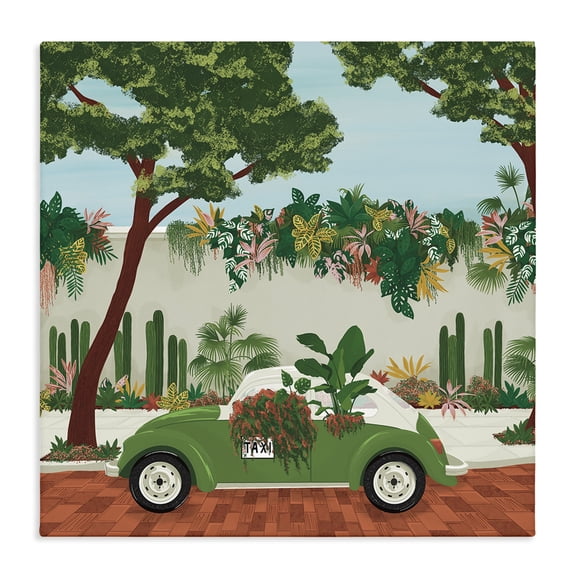 Stupell Industries Bohemian Overgrown Garden Taxi Canvas Art, 17 x 17, by Vero Illustrates