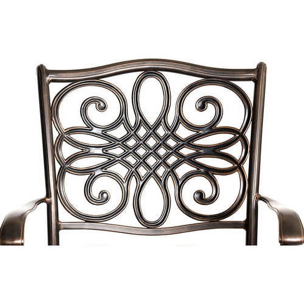 Hanover Traditions 3-Piece Bistro Set in Blue with 30 In. Glass-top Table