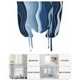thumbnail image 6 of Abstract Blue Moire Tie Up Curtains for Window, Thermal Insulated Balloon Shade Adjustable Rod Pocket Curtains Valance Panels for Kitchen Bathroom Cafe 42 x 45 Gradient Coastal Ocean Geometric Waves, 6 of 6