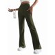 thumbnail image 3 of Pantalones Anchos de Pierna para Mujer, de Cintura Alta, para Estar en Casa, con Cintura Elástica, para Otoño e Invierno, Informales, de Punto Verde XL, 3 of 9