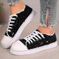 thumbnail image 3 of Rokment Womens Sparkly Sequin Low Top Fashion Sneakers 2026 Spring Fall Glitter Walking Flat Casual Canvas Performance Tennis Shoes Black Size 6.5, 3 of 6