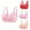 Hot Pink bras, variant on 3 Packs Bras for Women Plus Size Full Coverage Open Closure Sports Bralettes Ladies Elder Lightweight Comfy Seamless Push up Bras