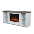 thumbnail image 3 of Real Flame Tramore 62" Coastal Wood Slim Electric Fireplace TV Stand in White, 3 of 16