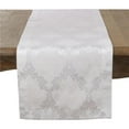 thumbnail image 1 of SARO DM888.W1590B 15 x 90 in. Rectangle Damassé Luxe Table Runner Blanc, 1 of 1