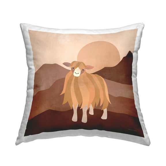 Stupell Industries Desert Sheep Abstract Decorative Printed Throw Pillow, 18 x 18
