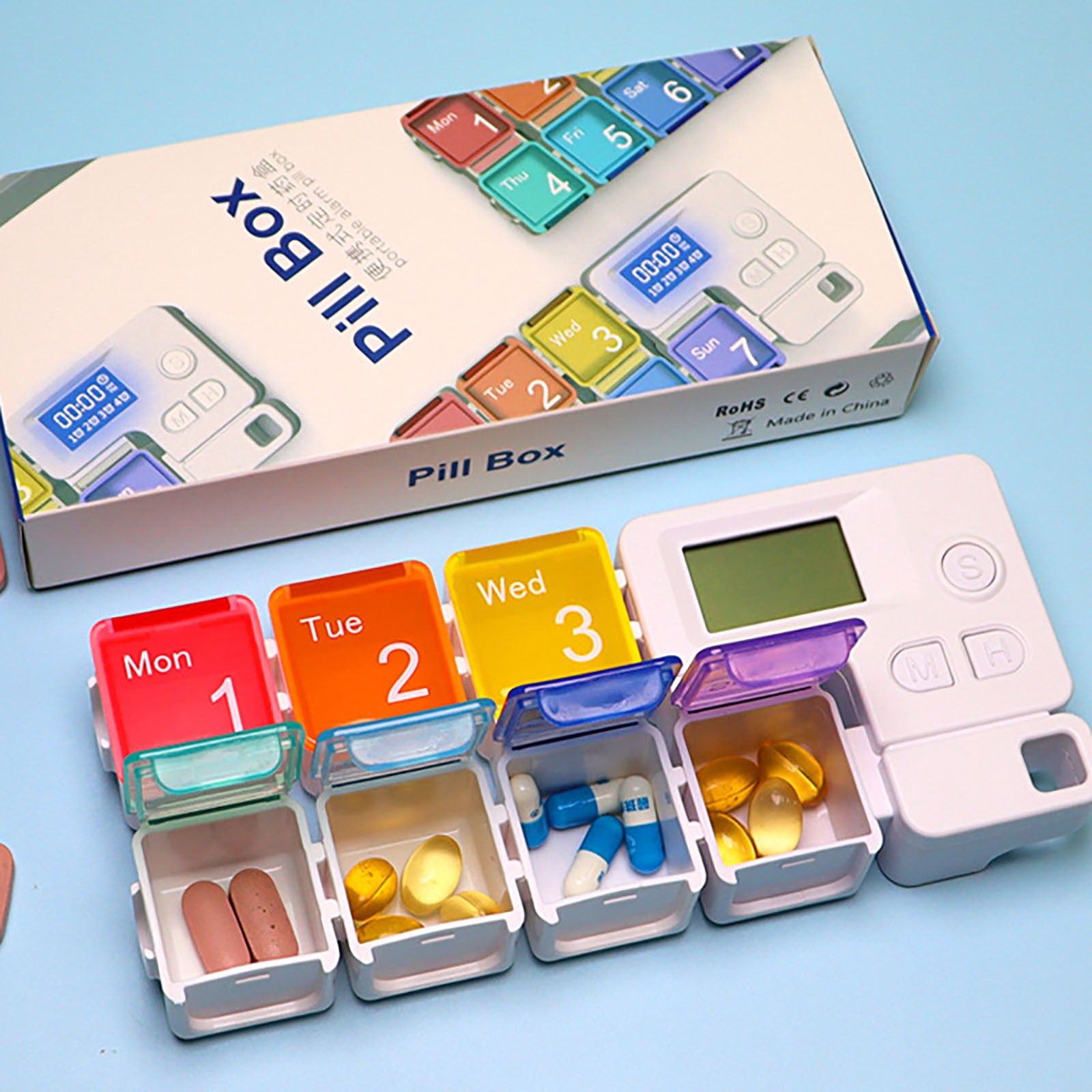 solacol Medicine Box Organizer Storage Seven-Day Storage Portable