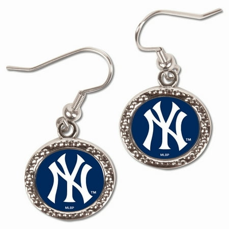 - New York Yankees WinCraft Women's Round Dangle Earrings - Silver - No Size