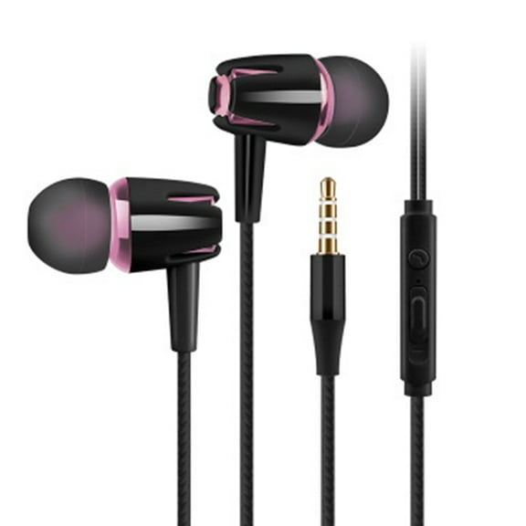 Universal Normal/Luminous Wire Heavy Bass In-ear 3.5mm Earphones with Microphone,Rose Gold 2