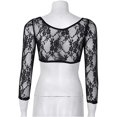 thumbnail image 4 of Cardigan Transparent Sans Coutures pour Femmes, en Dentelle, à Col en V, Gainant pour les Bras, Manches, 4 of 6
