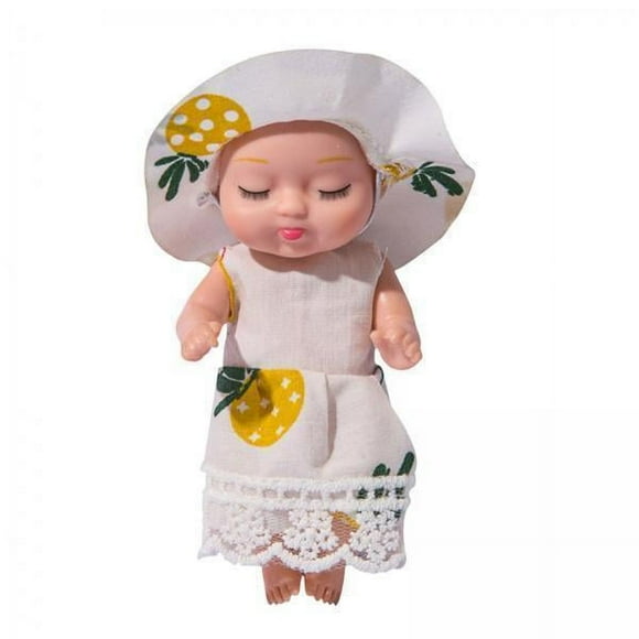 2x Mini Muñecas Durmientes de 4 Pulgadas con Diferentes Atuendos, Muñecas Bebé para Habitaciones Infantiles 2 piezas