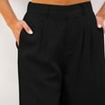 thumbnail image 4 of Atogsazn Bermuda Shorts for Women High Waisted Linen Dressy Casual Pleated Wide Leg Summer Shorts 01-Black XXL, 4 of 8