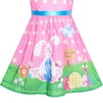 thumbnail image 5 of Girls Dress Easter Bunny Egg Hunt Pink Casual Party 7-8 Years, 5 of 6