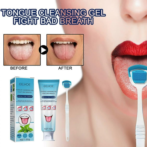 Tongue Coating Cleaning Gel Set Fresh Remove Oral Odor To Cleaner for Bad Breath