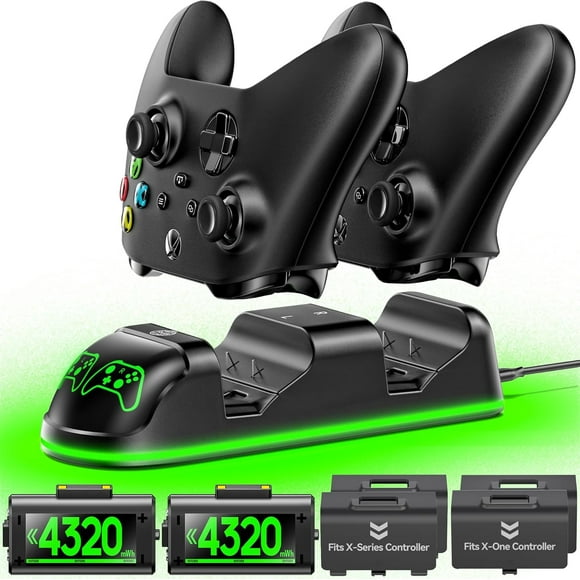 AIR-Xbox Rechargeable Battery Pack, Xbox Controller Charger with 2 x 4320mWh Battery Pack Rechargeable, Xbox Controller Battery Pack for Xbox Series X/S/One/Elite/Core Controller