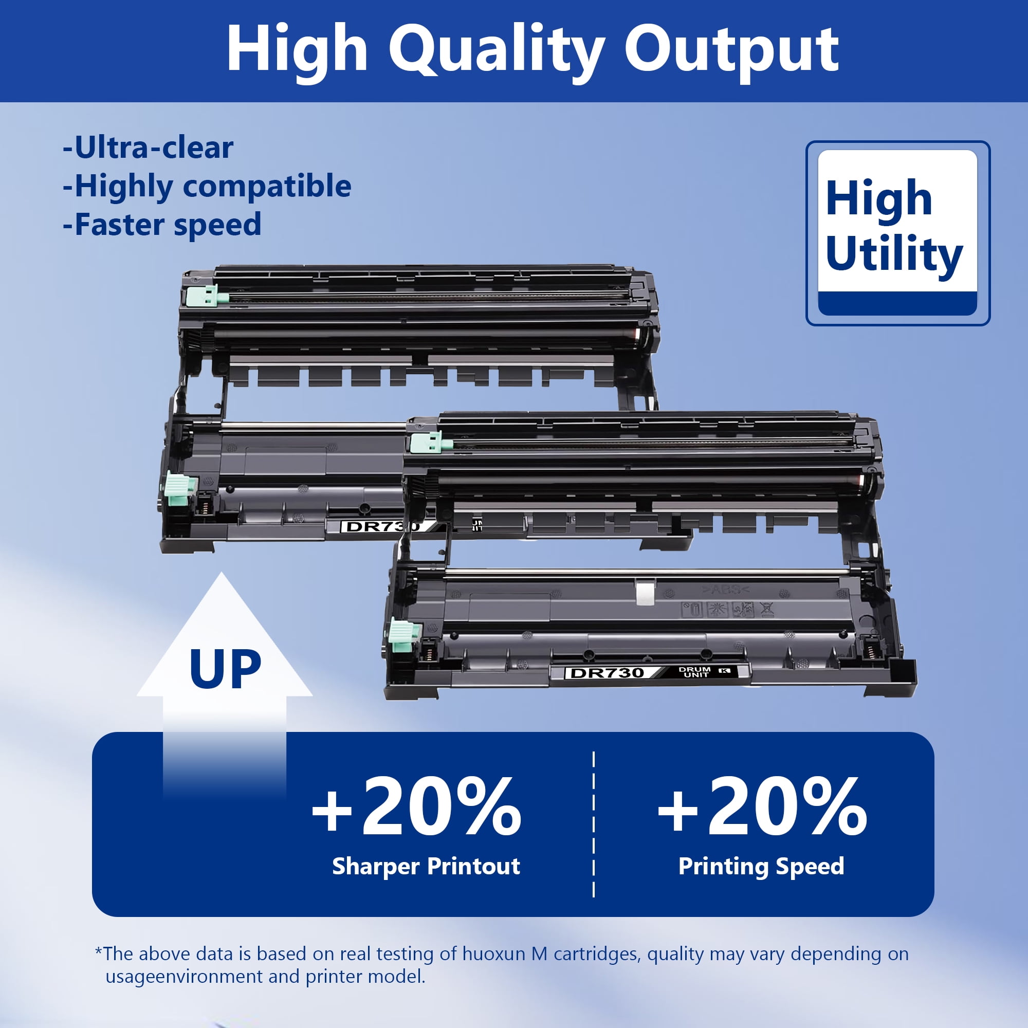 DR 730 DR730 Drum Unit 2-Pack Black Compatible for Brother DR730 DR 730 Drum Unit for HL-L2350DW HL-L2395DW HL-L2370DW HL-L2370DWXL MFC-L2750DW Printer