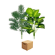 thumbnail image 1 of 2pz Plantas Hojas De Palma Y Monstera Decorativa 18 Hojas Belug Verde, 1 of 5