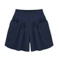 thumbnail image 4 of Plus Size Wide-Leg Shorts - 200lb Capacity Stretchy Summer Skort Pants (Elastic Waist | Skirt-Like Design) | Yubnlvae (Navy | 6XL), 4 of 4