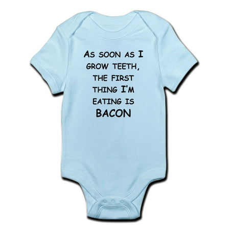CafePress - The First Thing Im Eating Is Bacon Body Suit - Baby Light Bodysuit
